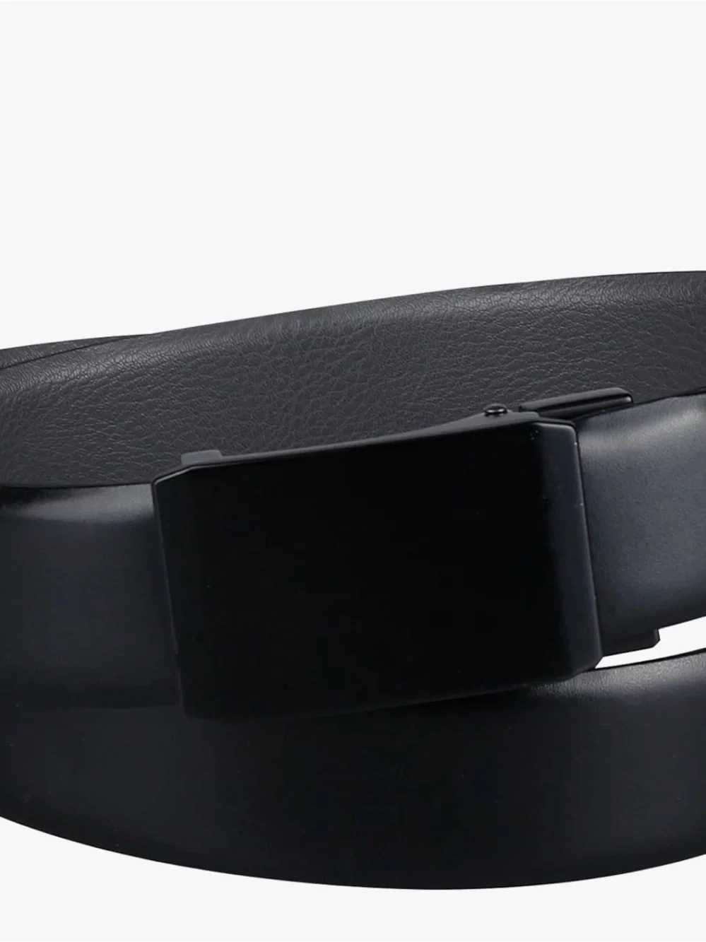 Exact Fit Men's Black Dress Belt Pressure-Lock Buckle Adjustable S 30-32